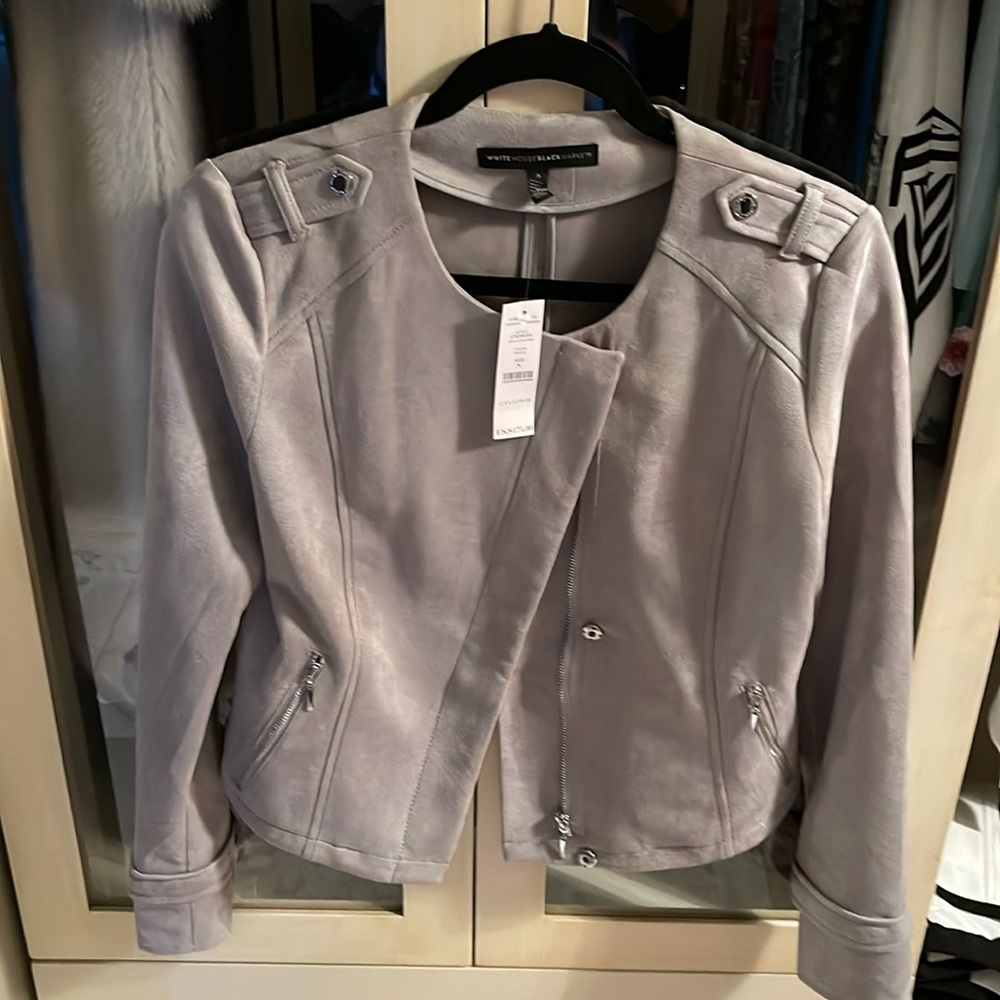 NWT!! White House Black Market Ultra Suede Moto jacket